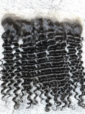 Mink Hair Deep Wave 13X4 Transparent Frontal