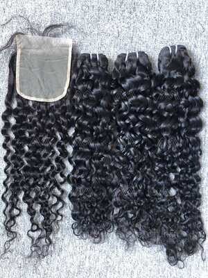 Mink Hair Italian Curly 5X5 Transparent Closure