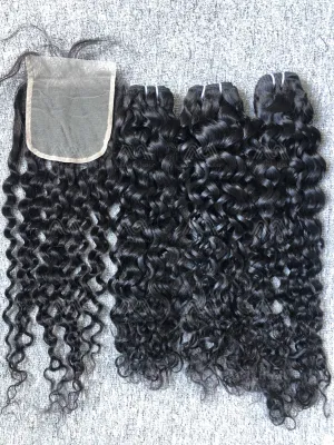 Mink Hair Italian Curly 5X5 Transparent Closure