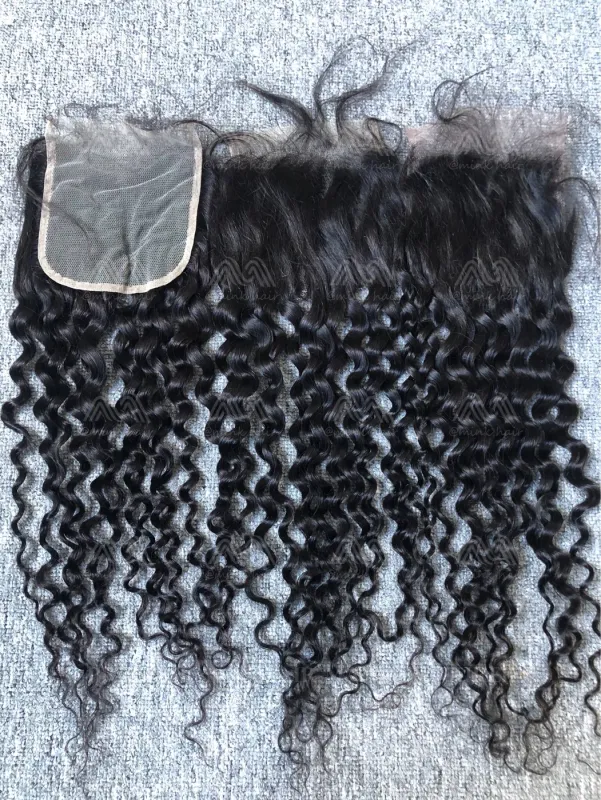Mink Hair Italian Curly 5X5 Transparent Closure