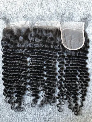 Mink Hair Deep Wave 4X4 Transparent Closure
