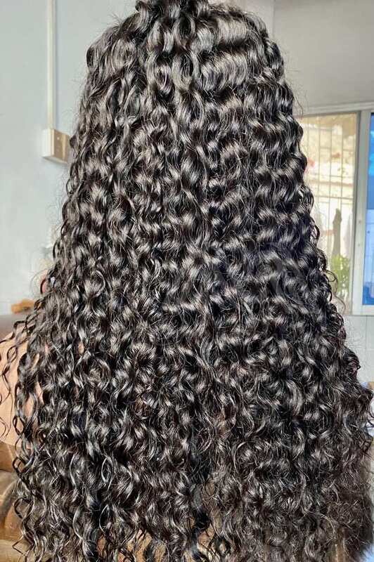 Mink Hair Italian Curly Transparent Lace Wig