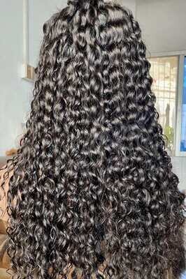 Mink Hair Italian Curly Transparent Lace Wig