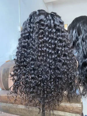 Mink Hair Italian Curly Transparent Lace Wig