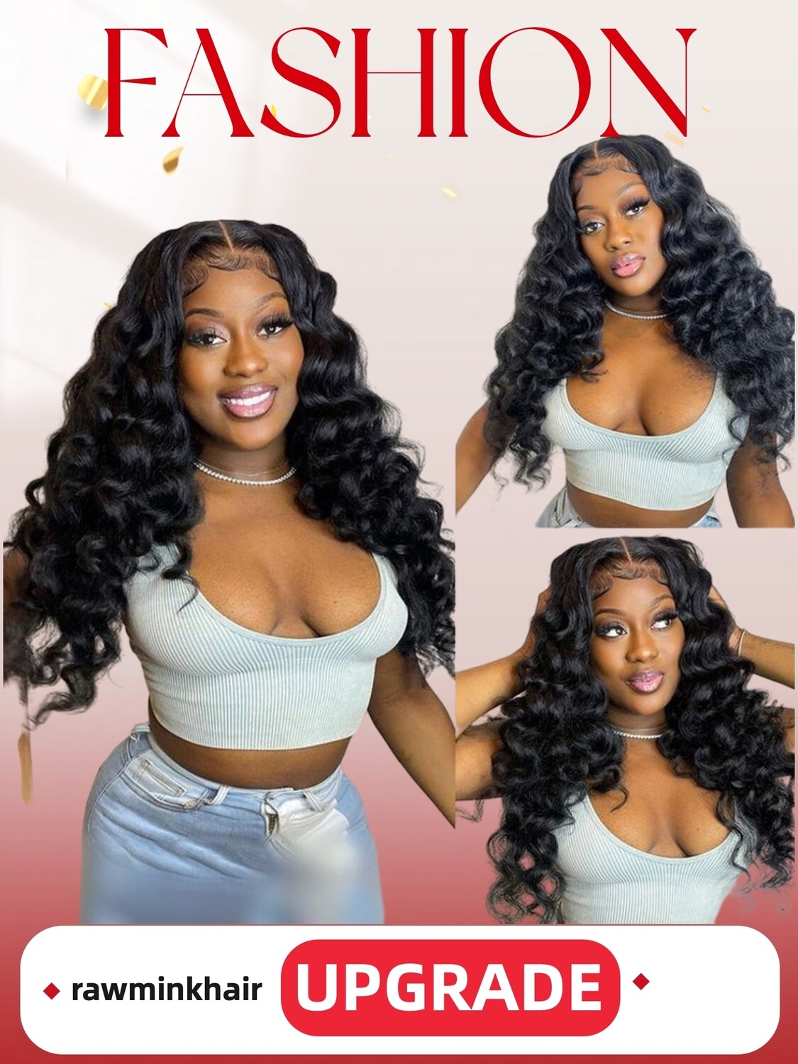 Mink Hair Loose Wave Transparent Lace Wig