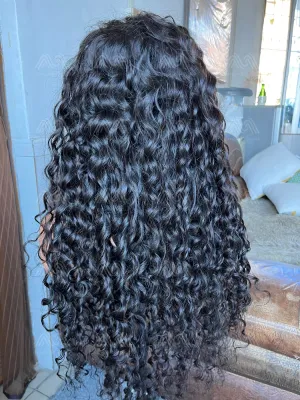 Luxury Hair Italian Curly Transparent Lace Wig