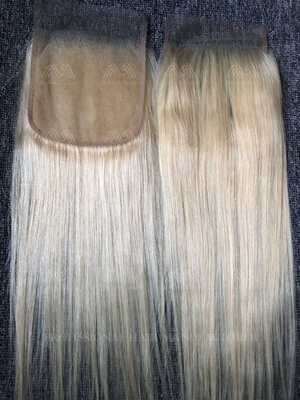 Blonde Hair Straight 5X5 Transparent Closure