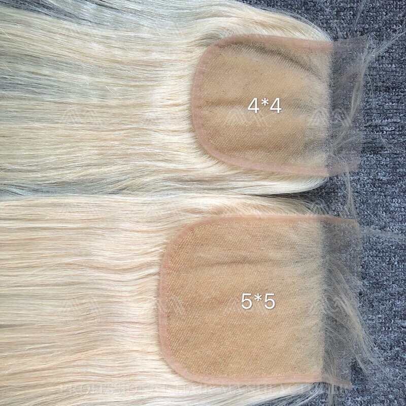 Blonde Hair Straight 5X5 Transparent Closure