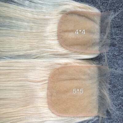 Blonde Hair Straight 5X5 Transparent Closure