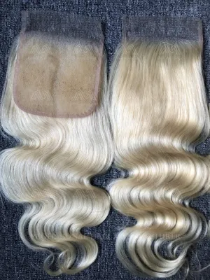 Blonde Hair Body Wave 5X5 Transparent Closure