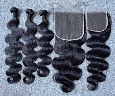 Mink Hair Body Wave 3 Bundles With 7x7 HD Closure Deals
