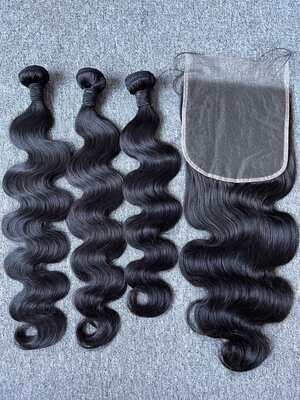 Mink Hair Body Wave 3 Bundles With 7x7 HD Closure Deals
