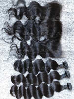 Mink Hair Body Wave 3 Bundles With 13X4 HD Frontal Deals