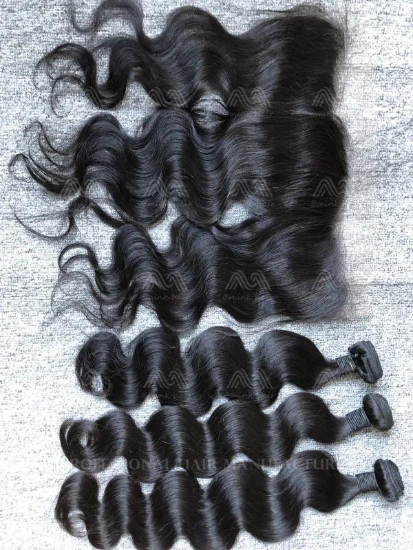 Mink Hair Body Wave 3 Bundles With 13X4 HD Frontal Deals