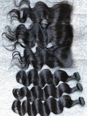 Mink Hair Body Wave 3 Bundles With 13X4 HD Frontal Deals