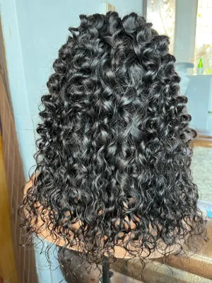 Raw Hair Italian Curly 5X5 Transparent Closure Wig