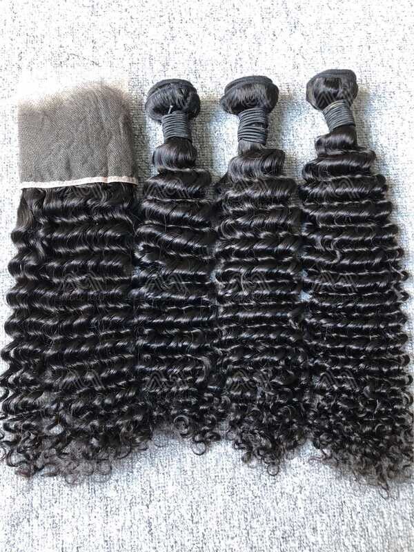 Mink Hair Deep Wave 3 Bundles With 13X4 HD Frontal Deals