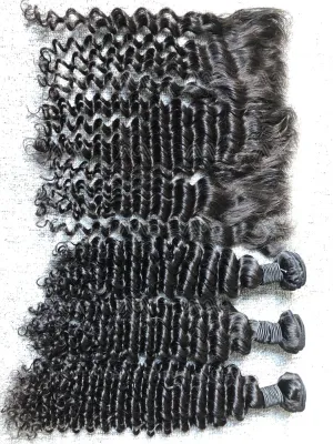 Mink Hair Deep Wave 3 Bundles With 13X4 HD Frontal Deals
