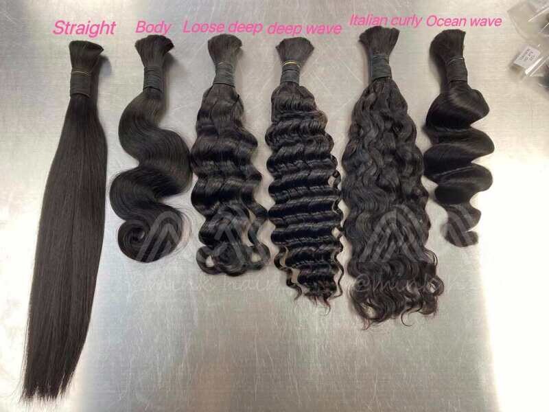 Natural Black Bulk Hair Without Weft (100g)