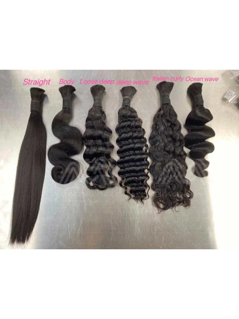 Natural Black Bulk Hair Without Weft (100g)