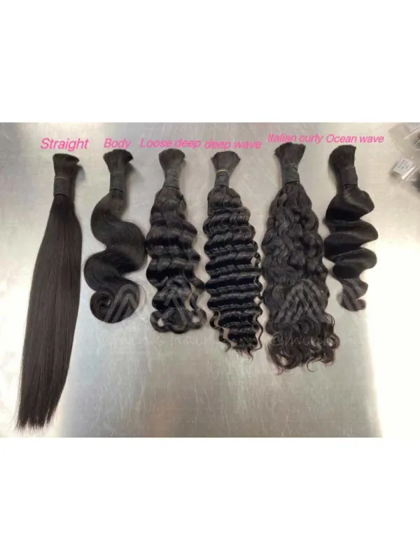 Natural Black Bulk Hair Without Weft (100g)