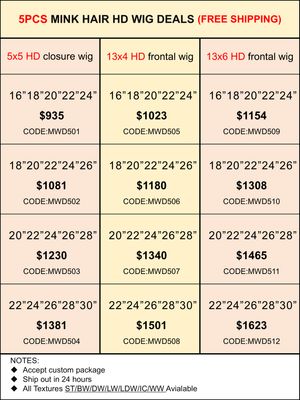 Mink Hair HD Lace Wig Deals 5pcs