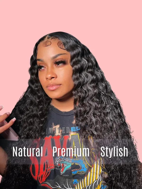 Mink Hair Water Wave Transparent Lace Wig
