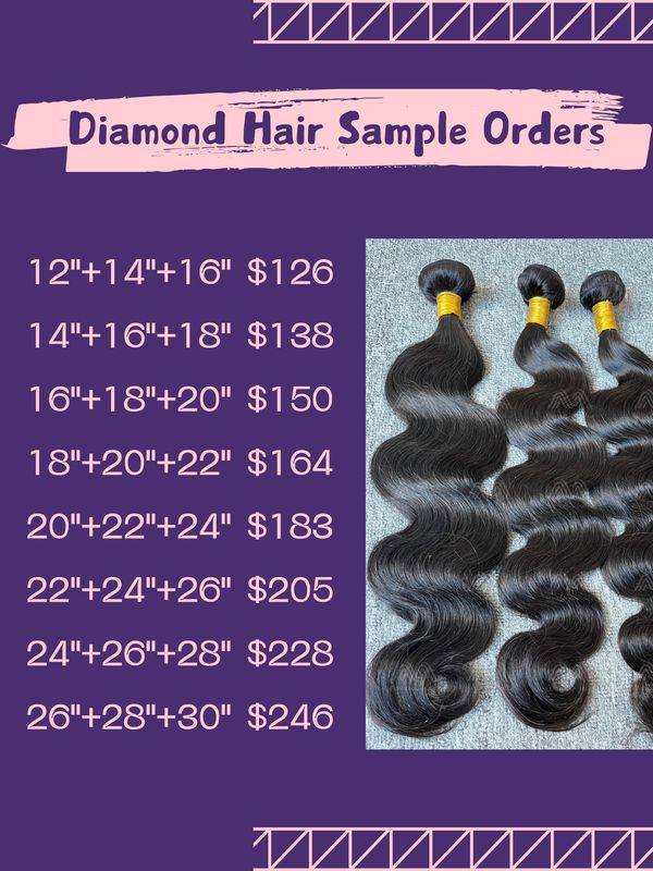 Sample Deals: Diamond Hair 3 Bundles （100g Each Bundle)