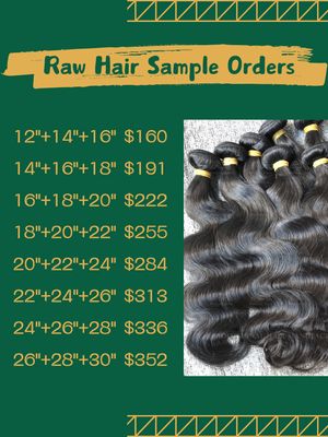 Sample Deals: Raw Hair 3 Bundles （100g Each Bundle)