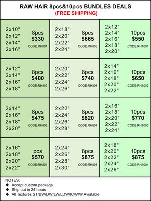 Bundles Deals: Raw Hair 8pcs 10pcs