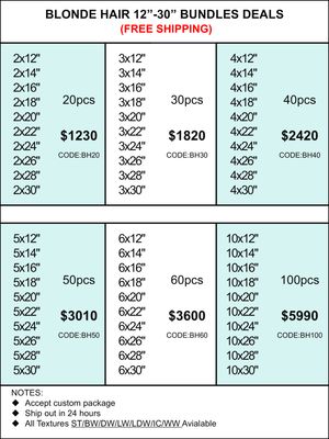 Bundles Deals: Blonde Hair 12inch-30inch