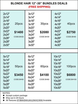 Bundles Deals: Blonde Hair 12inch-30inch