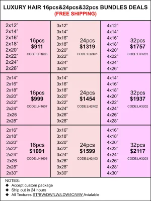 Bundles Deals: Luxury Hair 16pcs 24pcs 32pcs