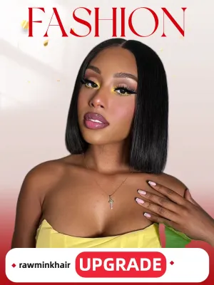 Mink Hair Straight 4x4 5x5 Bob Wig