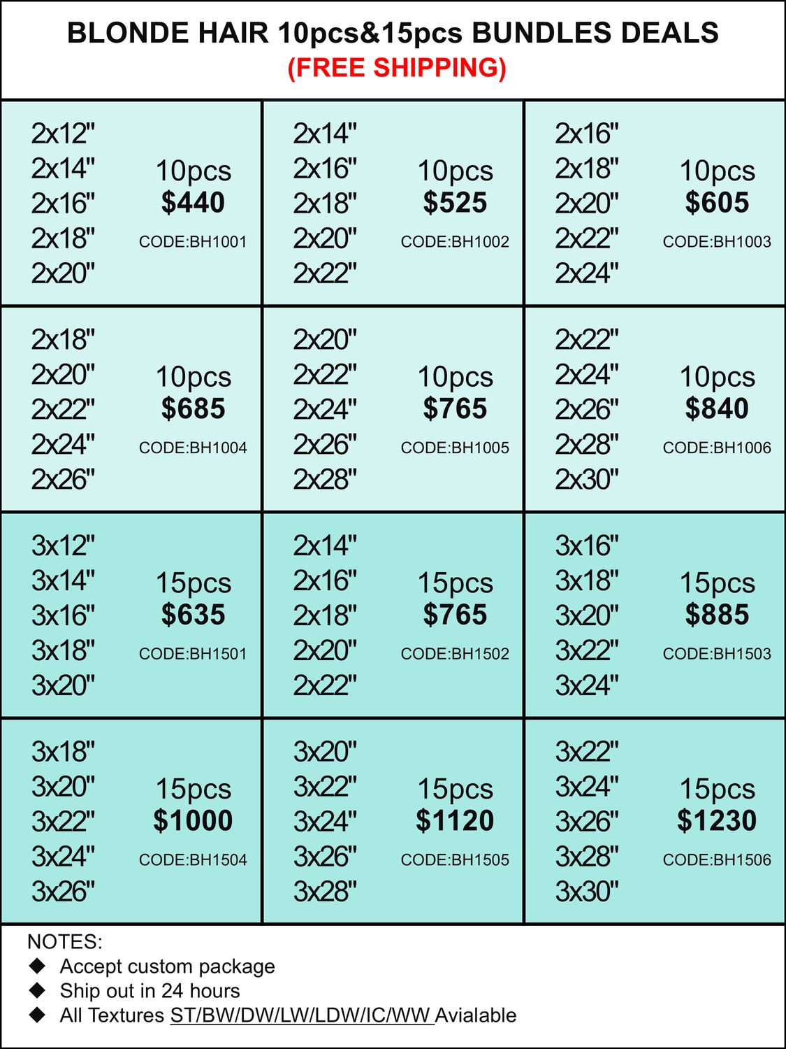 Bundles Deals: Blonde Hair 10pcs 15pcs