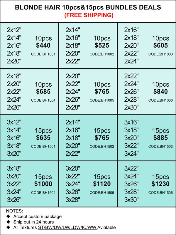 Bundles Deals: Blonde Hair 10pcs 15pcs