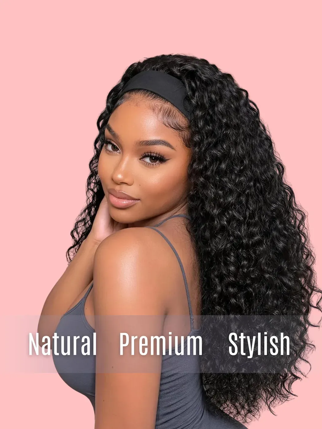 Mink Hair Head Band Wig