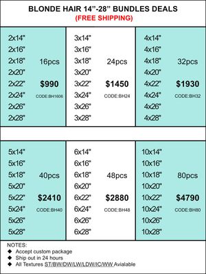 Bundles Deals: Blonde Hair 14inch-28inch