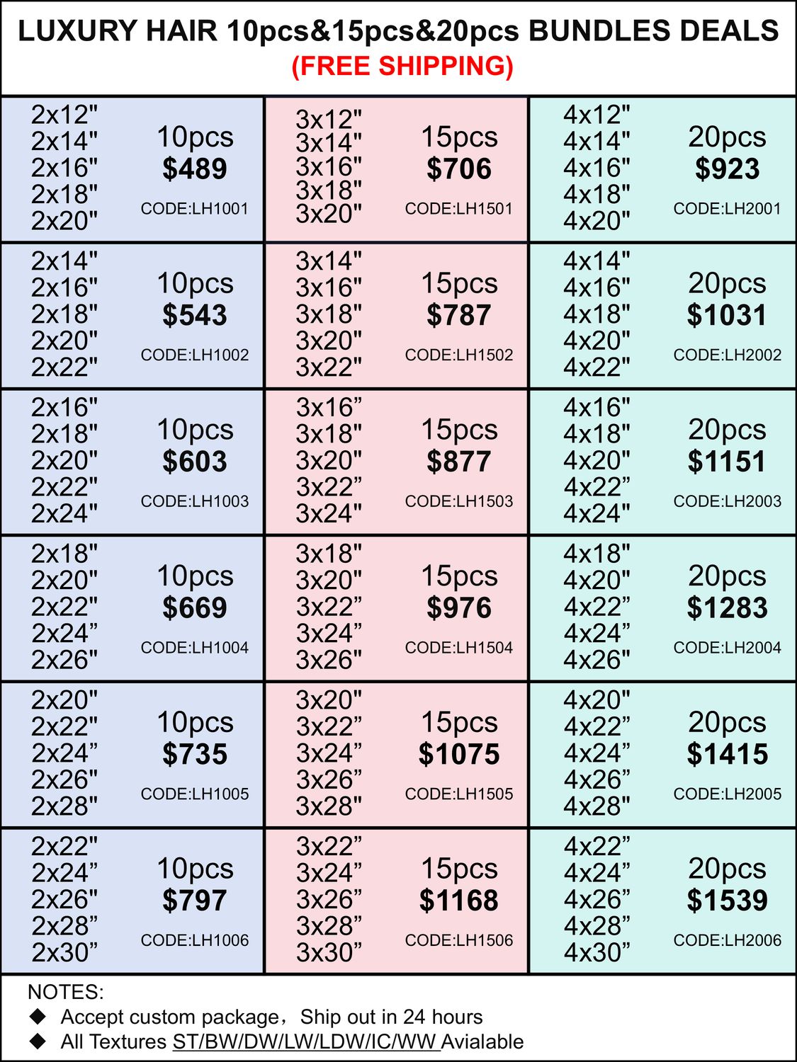Bundles Deals: Luxury Hair 10pcs 15pcs 20pcs