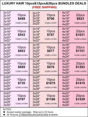 Bundles Deals: Luxury Hair 10pcs 15pcs 20pcs