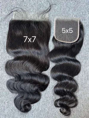Mink Hair 7x7 HD Closure (Including straight/body wave/deep wave/Italian curly)