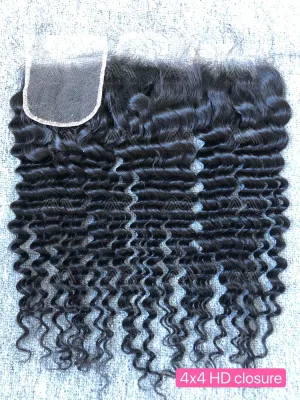 Mink Hair Deep Wave 4x4 HD Closure