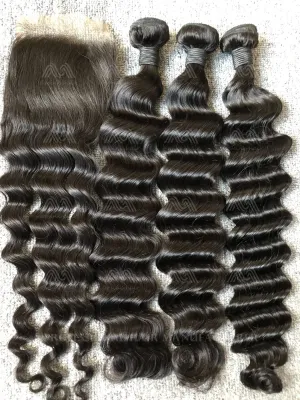 Mink Hair Loose Deep 4x4 Transparent Closure