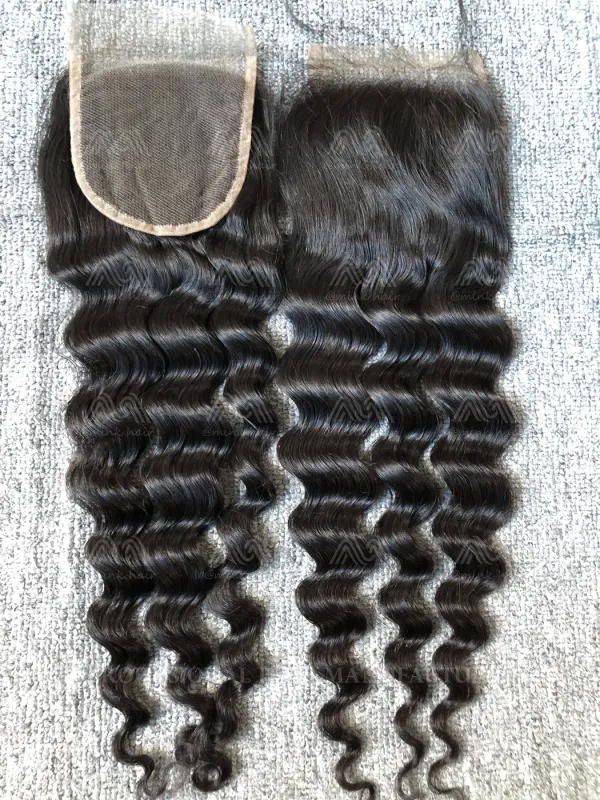 Mink Hair Loose Deep 4x4 Transparent Closure