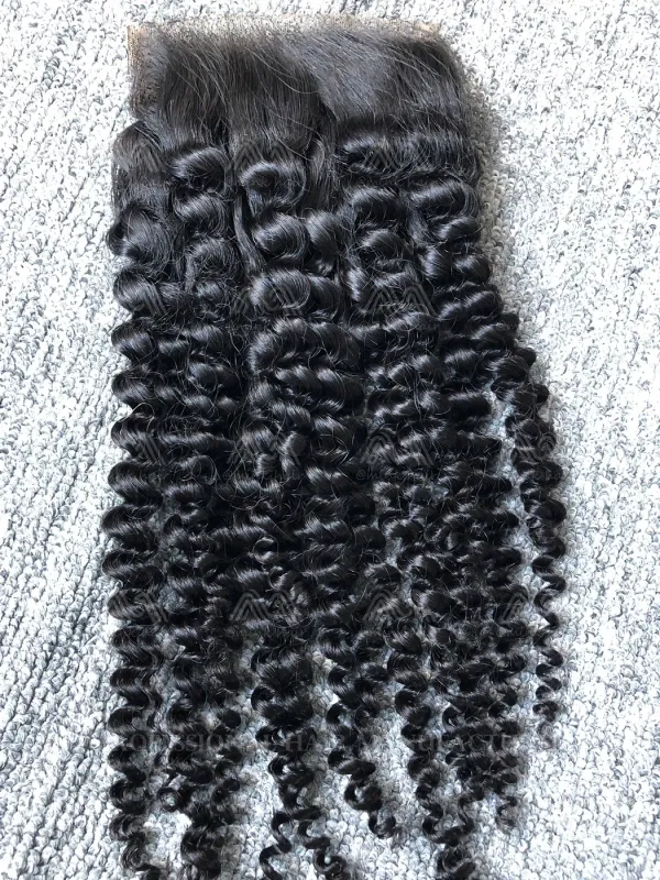 Mink Hair Kinky Curly 4x4 Transparent Closure