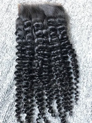 Mink Hair Kinky Curly 4x4 Transparent Closure