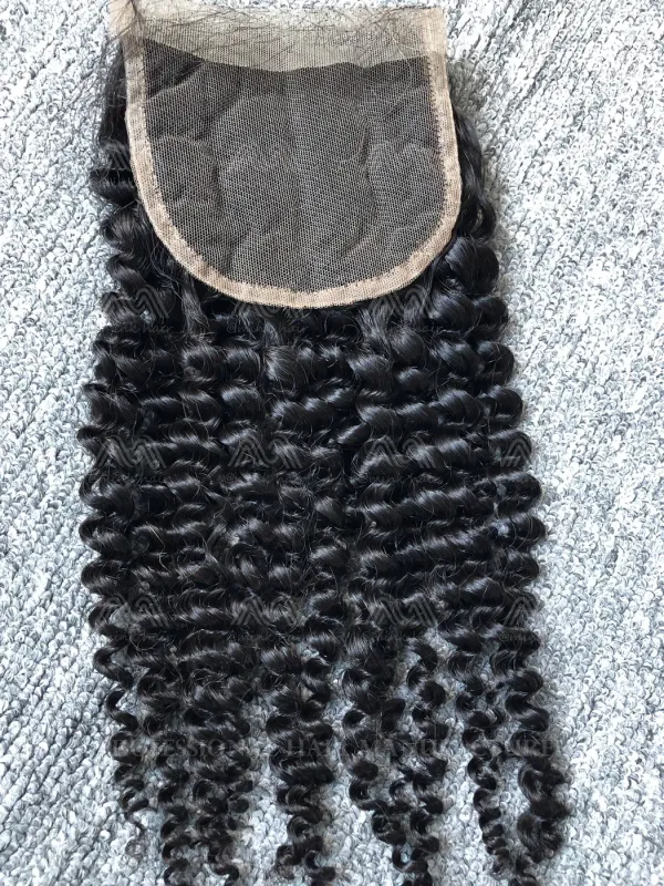 Mink Hair Kinky Curly 4x4 Transparent Closure