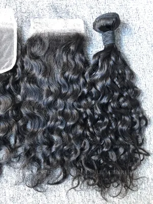Mink Hair Water Wave 4x4 Transparent Closure