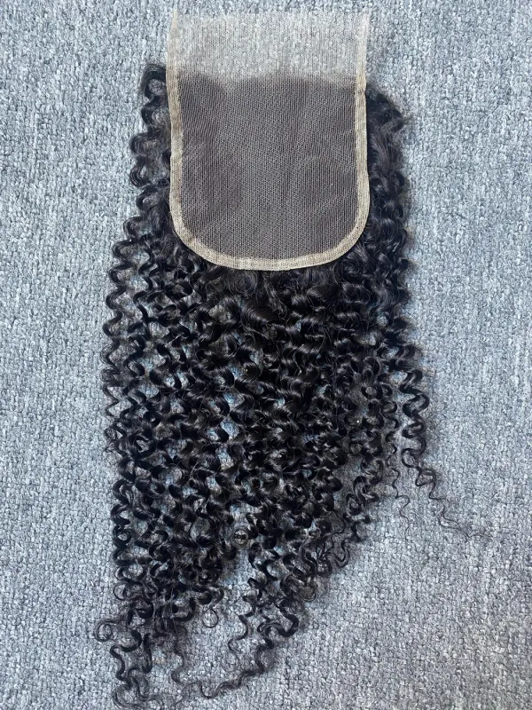 Mink Hair Jerry Curly 4x4 Transparent Closure