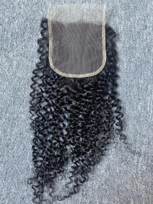 Mink Hair Jerry Curly 4x4 Transparent Closure